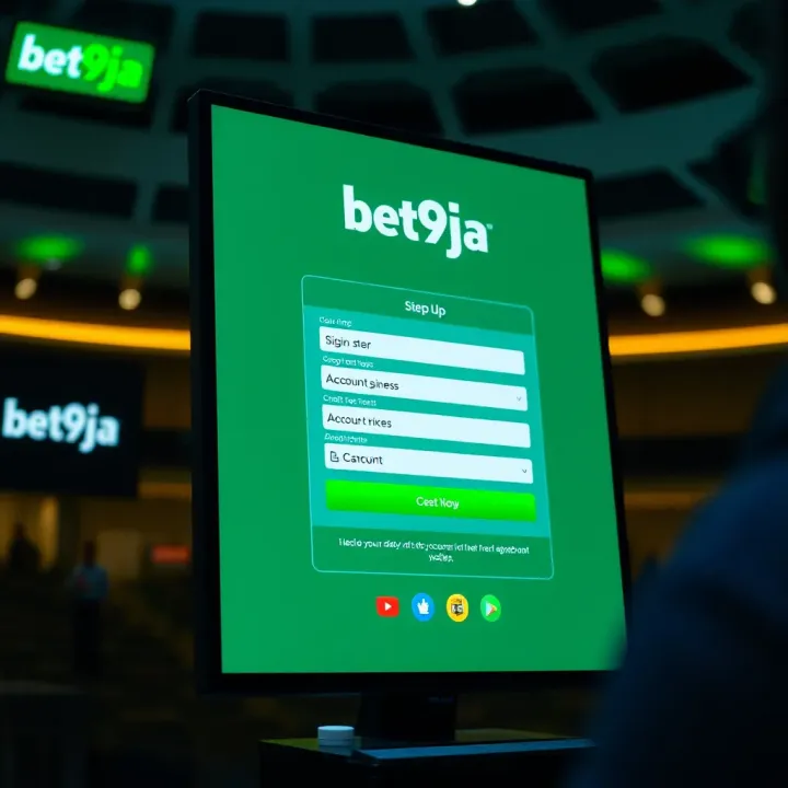 Mobile screen showing Bet9ja app interface with betting options and notifications
