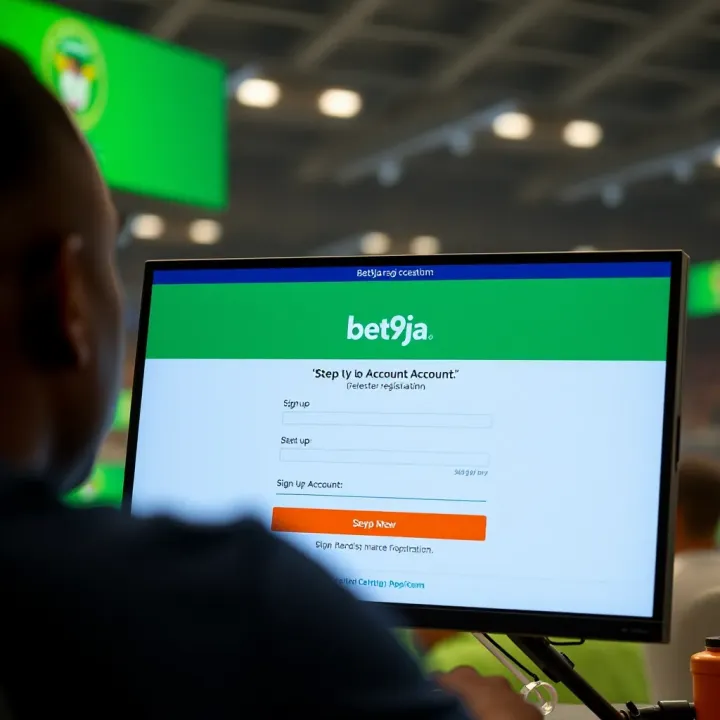 Close-up of a betting slip and smartphone displaying Bet9ja betting options for football matches