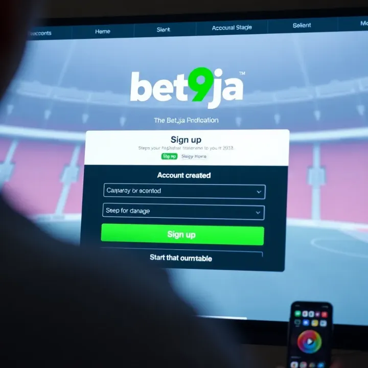 Mobile device showing Bet9ja app interface during installation