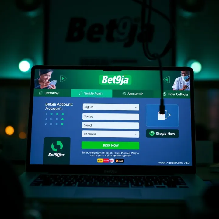 Engaging with Bet9ja Shop Betting in Nigeria Bet9ja shop exterior with betting terminals and Nigerian customers engaged