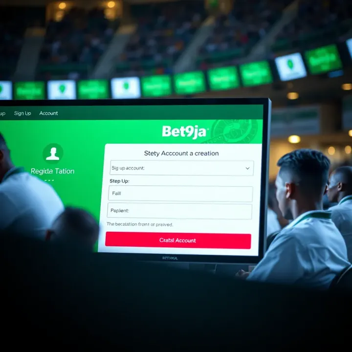 User entering credentials on Bet9ja login page on a laptop