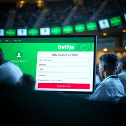 Accessing Your Bet9ja Account Through the Login Page User entering credentials on Bet9ja login page on a laptop